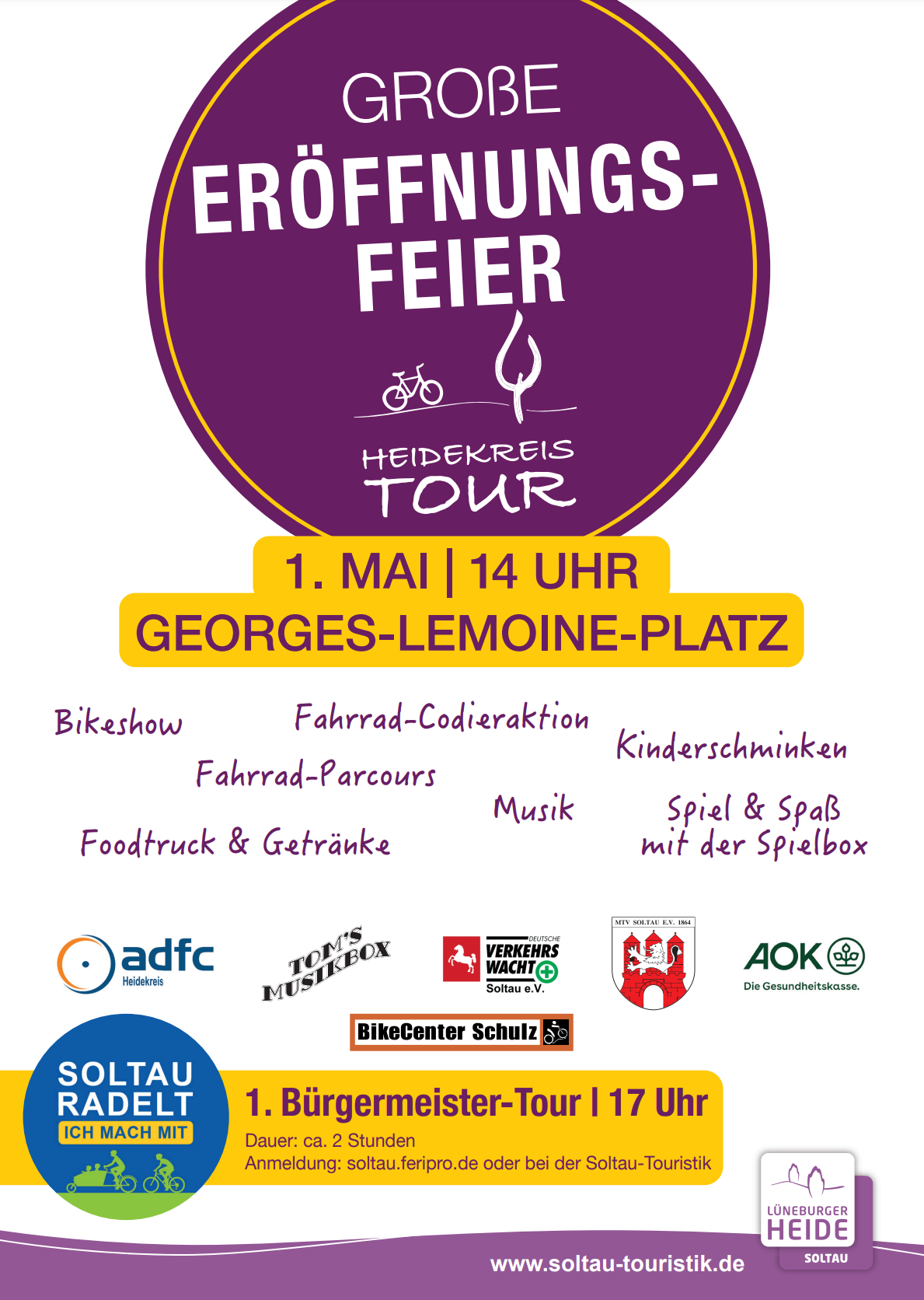 Große Eröffnunfsfeier - Heidekreis Tour Plakat
