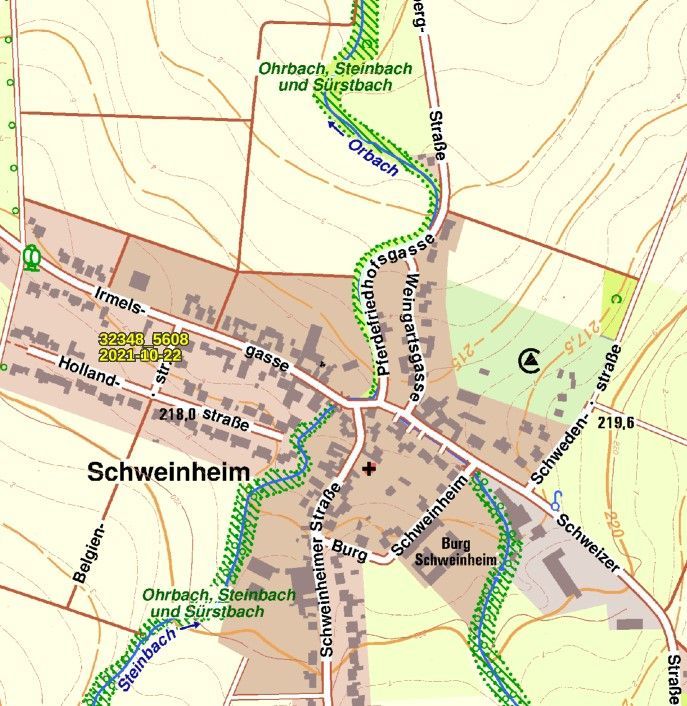 Ausschnitt aus der Digitalen Topographischen Karte, Maßstab 1:10.000 (Quelle: geoportal NRW)