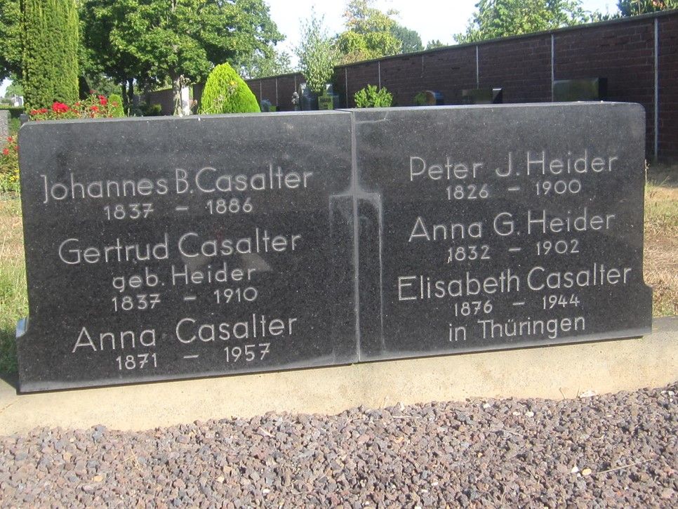 Familiengrab Casalter / Heider auf dem Odendorfer Friedhof (Foto: Klaus Peter Scholz)