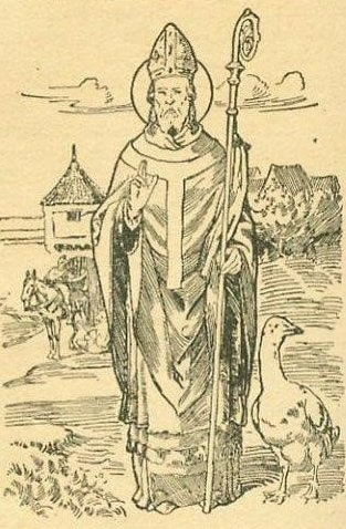 Der heilige Martin Holzstich aus: P. W. Auer, Heiligen-Legende für Schule und Haus (München 1890)