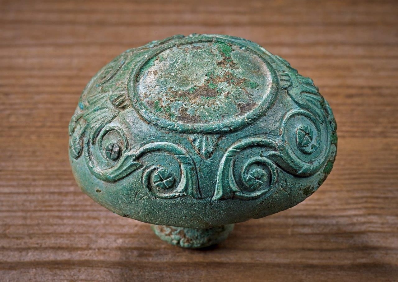 Prunk am Portal: römischer Türknauf, vor 69 n.Chr.. Fundort: Xanten, Legionslager Vetera I (LVR-Landesmuseum, Foto: J. Vogel)