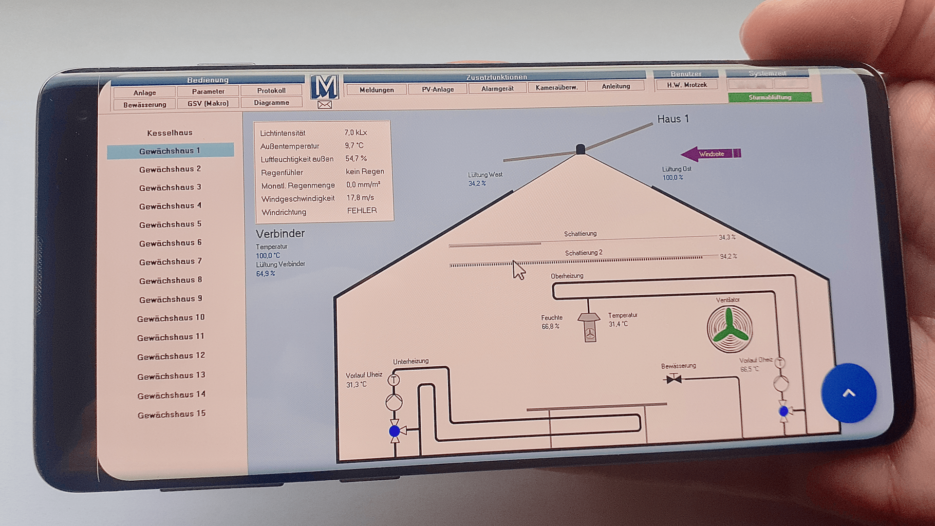 H.W. Mrotzek GmbH - Fernsteuerung der Software des Klimacomputers via Smartphone oder entfernten PC