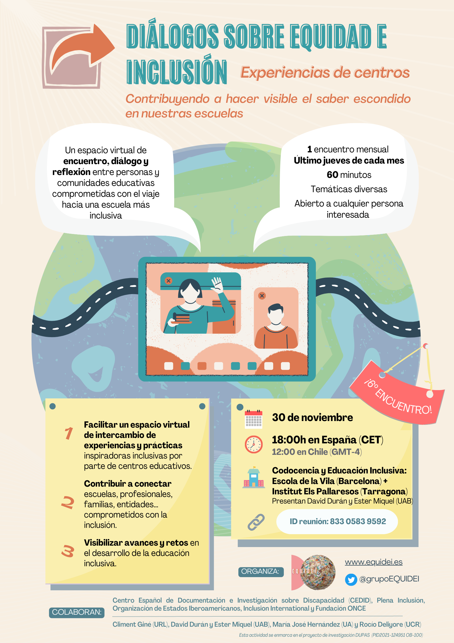 Cartel anunciador de los Diálogos sobre Equidad e Inclusión