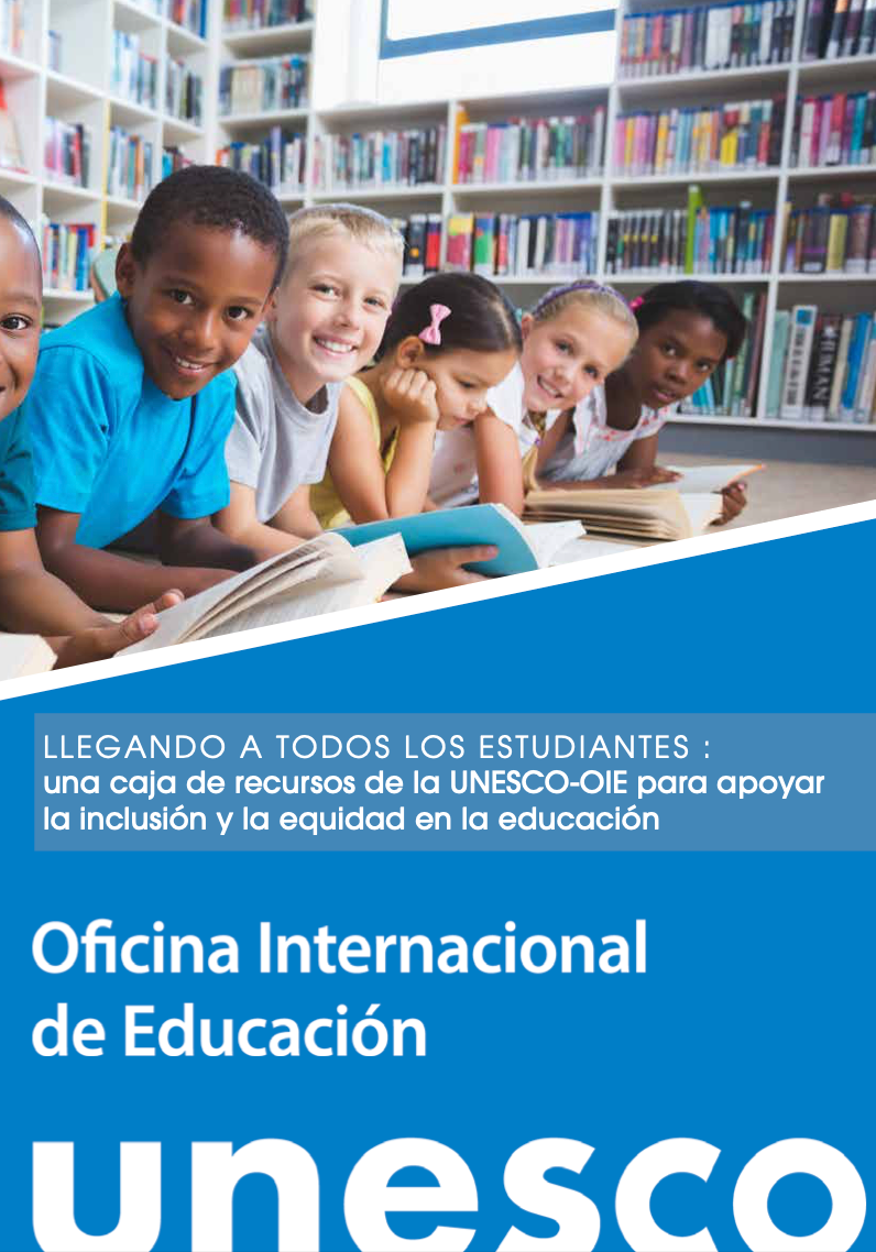 Portada de la Guía de la UNESCO, Llegando a todos los estudiantes. Una caja de herramientas para apoyar la inclusión y la equidad en la educación.