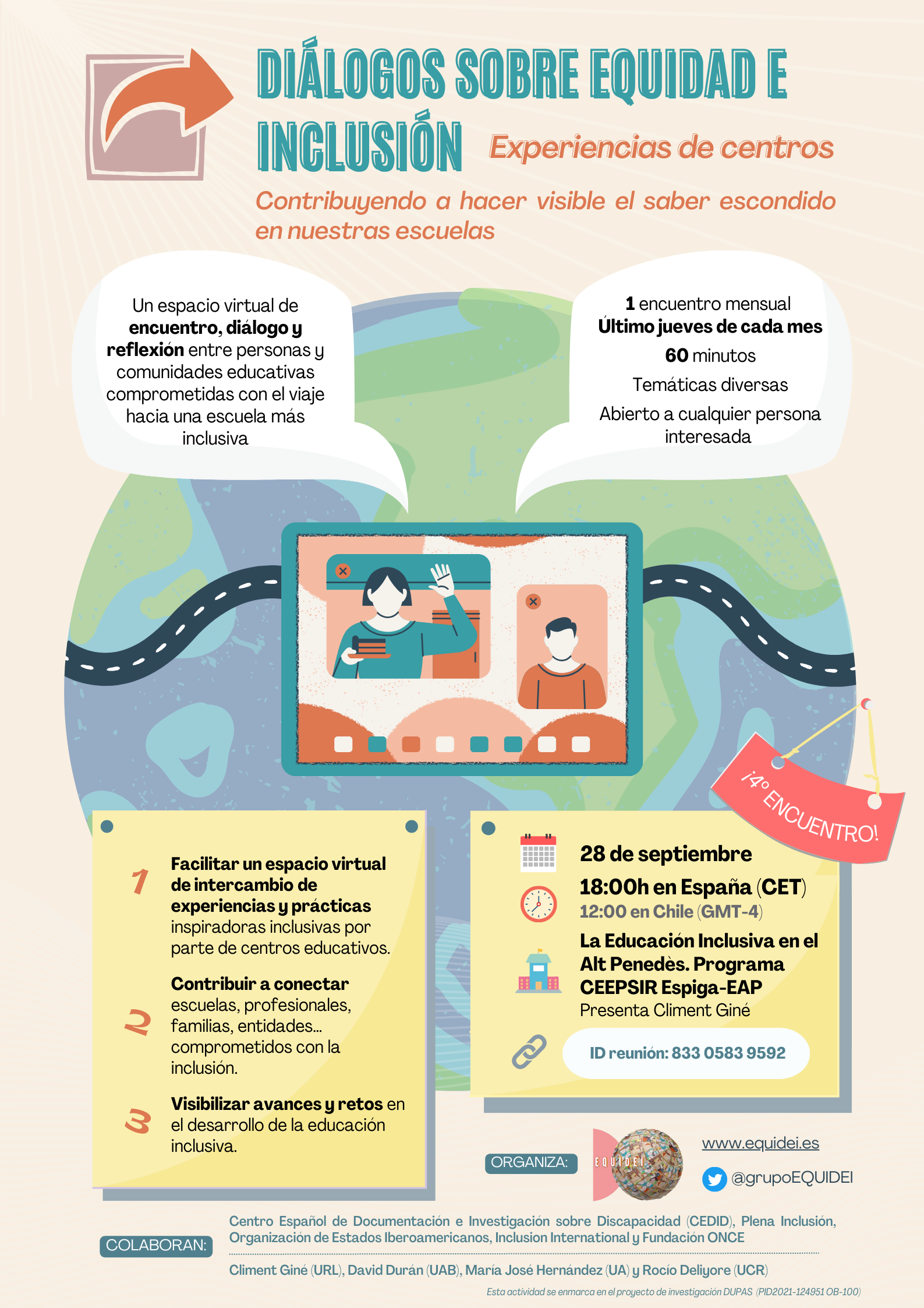 Cartel anunciador de los Diálogos sobre Equidad e Inclusión