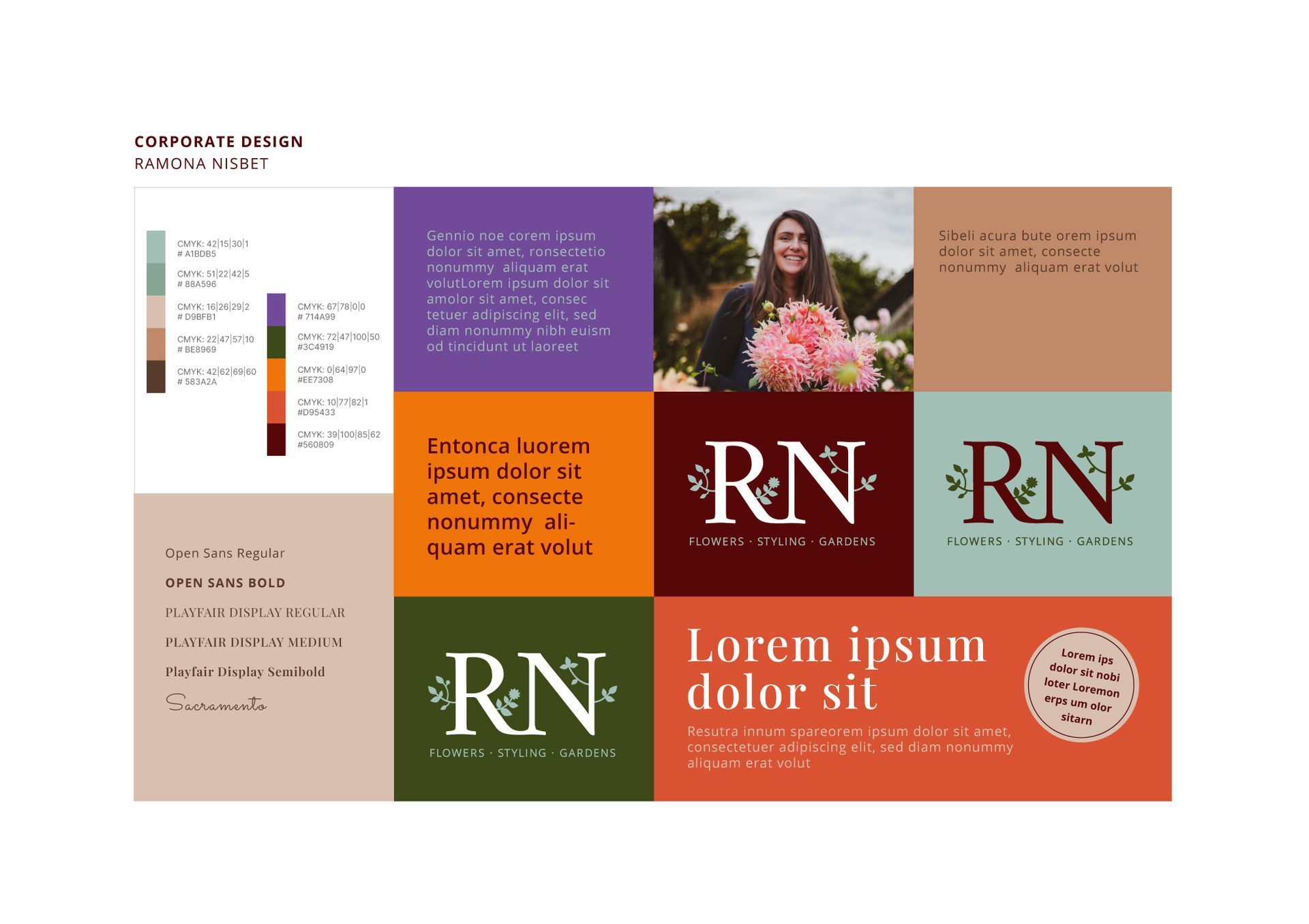 Mood Board Colours and Fonts
Ramona Nisbet Flower, Styling, Gardens