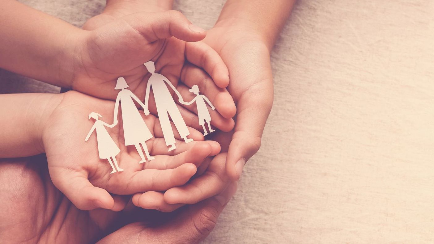 Hexagone mit Piktogrammen zum Thema Schwangerschaft und Versorgung