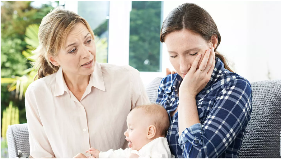 Hexagone mit Piktogrammen zum Thema Schwangerschaft und Versorgung