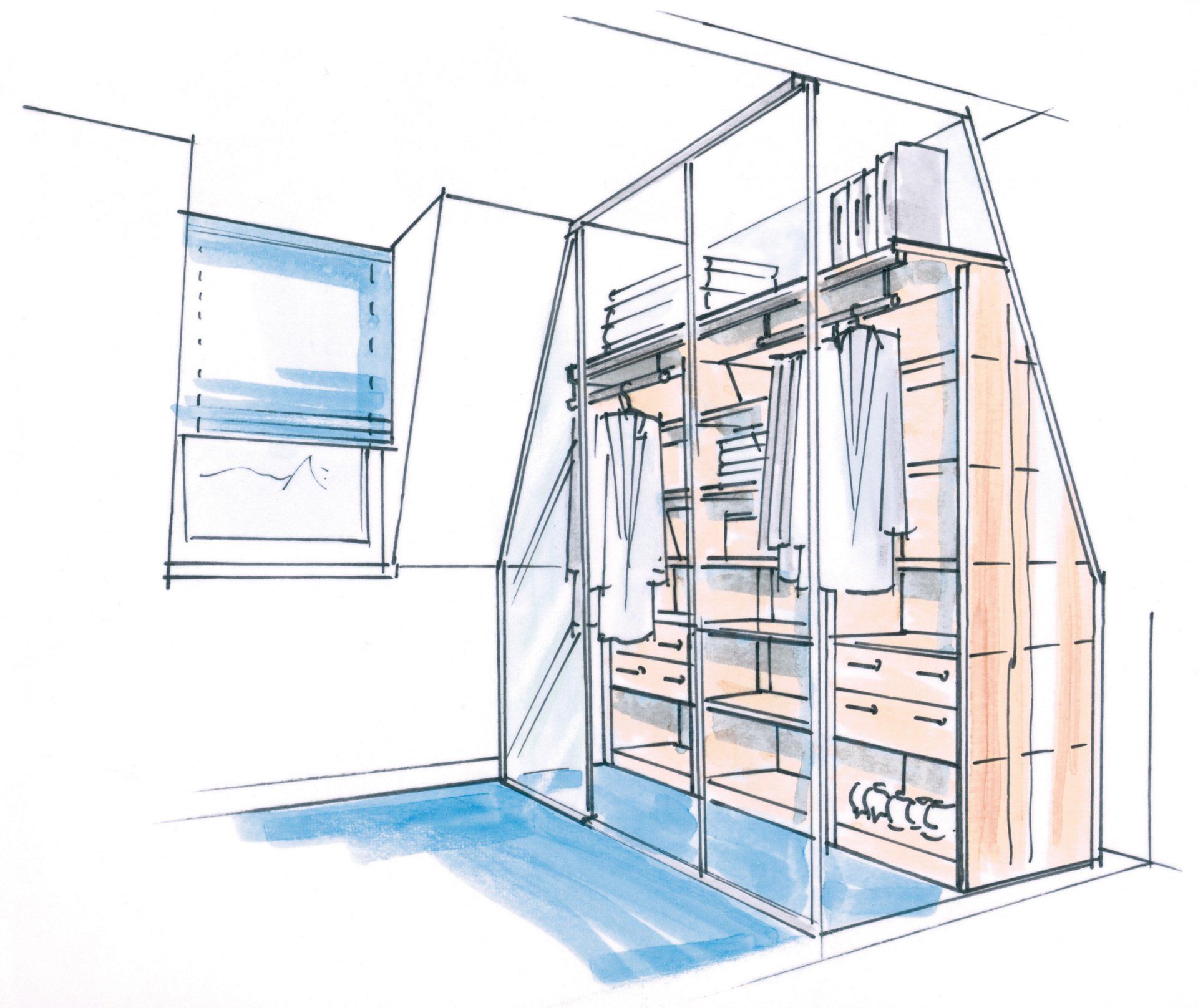Der dressglider: eine bewegliche Kleiderstange von ip20 Möbel nach Maß