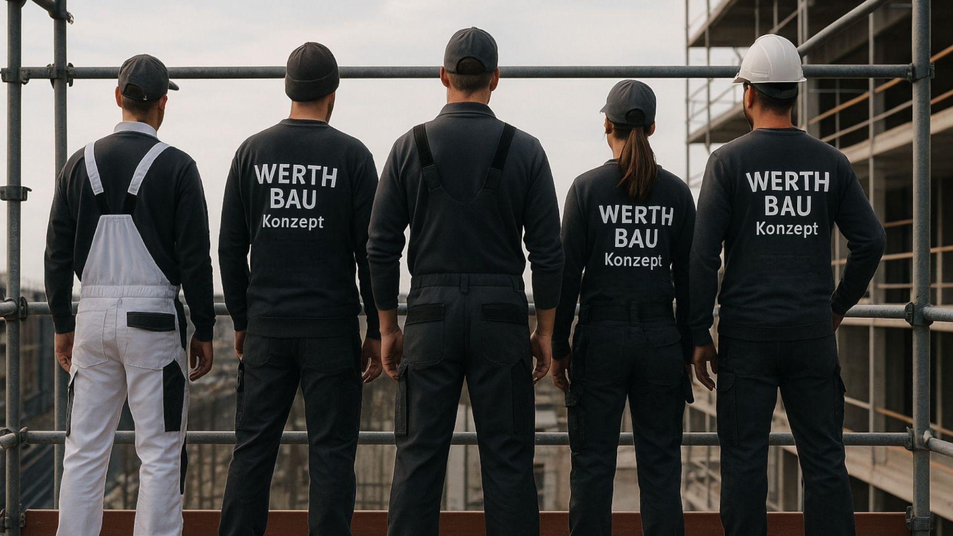 WERTH BAU Team auf dem Gerüst