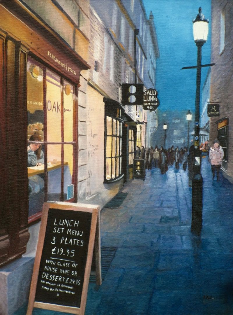 Sally Lunns, Bath, painted in oil by Richard Paul