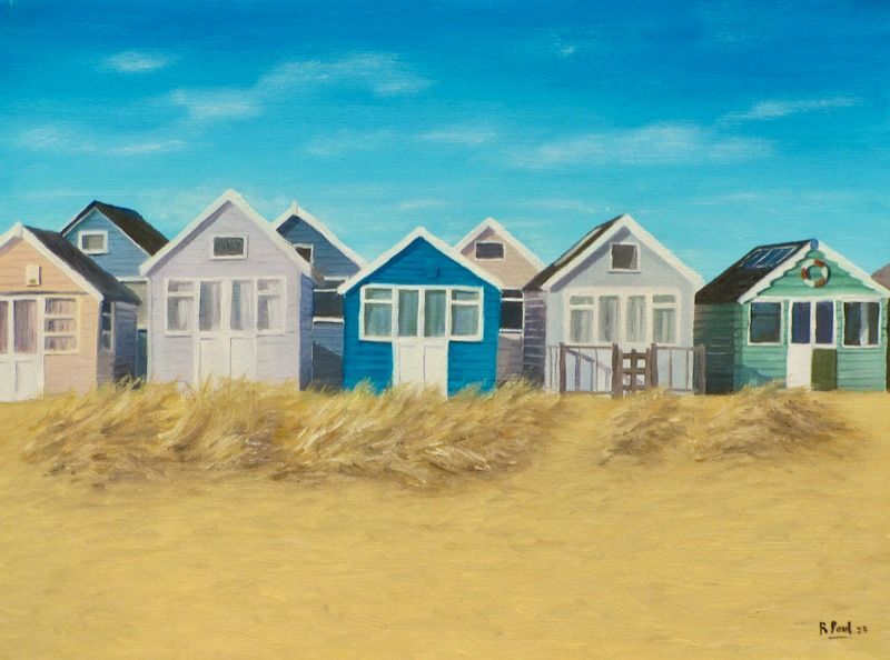 Mudeford Spit painted in oil by Richard Paul