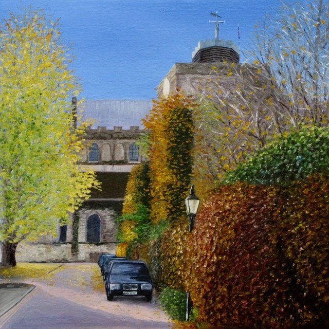 Romsey Abbey Romsey Abbey painted in oil by Richard Paul