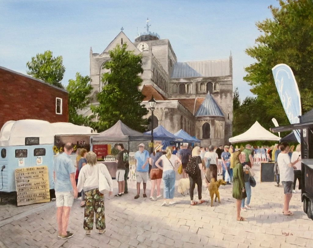 Romsey food festival painted by Richard Paul Romsey food festival painted by Richard Paul