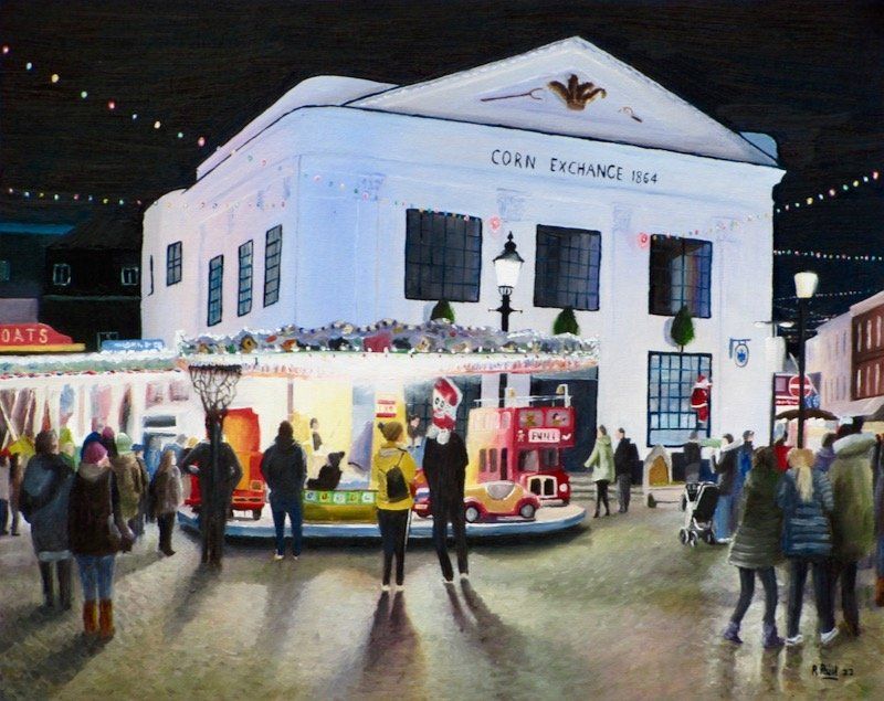 Corn Exchange Romsey Corn Exchange painted in oil by Richard Paul
