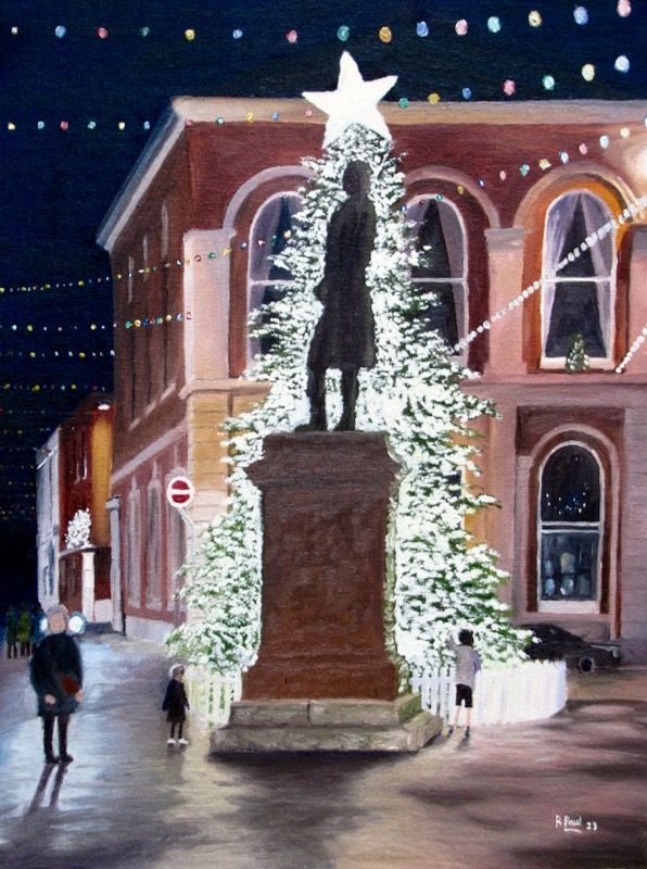 Romsey tree Romsey Christmas tree painted in oil by Richard Paul