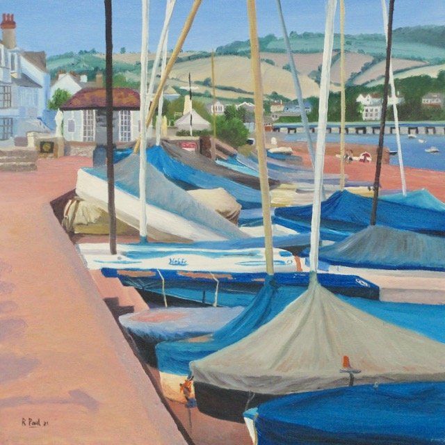 Shaldon shore painted in oil by Richard Paul