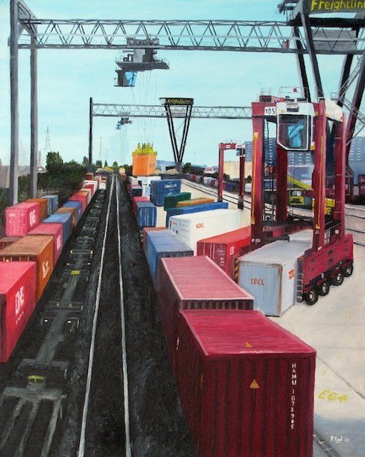 Southampton Docks Southampton Docks painted in oil by Richard Paul