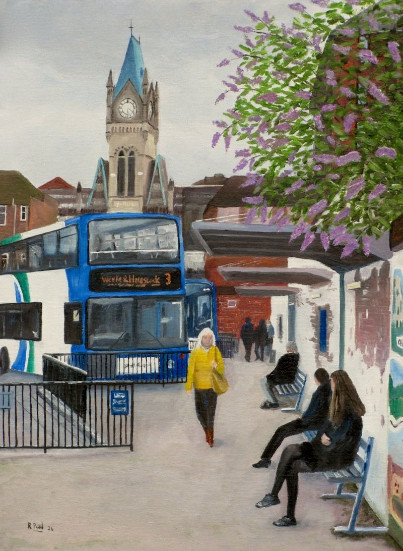 Winchester Bus Station Winchester bus station painted by Richard Paul