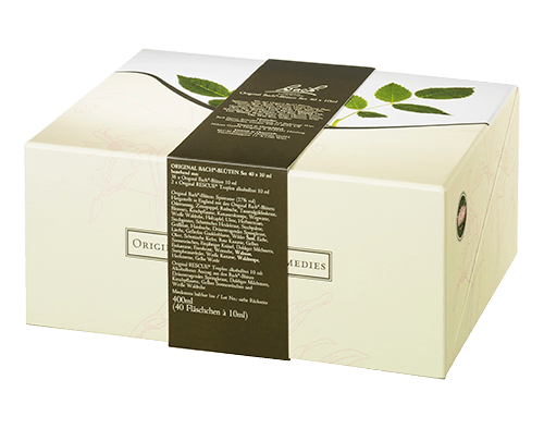 Original Bach®-Blüten-Set mit 38 Bach®-Blüten 10ml und 2x RESCUE® Tropfen alkoholfrei 10ml