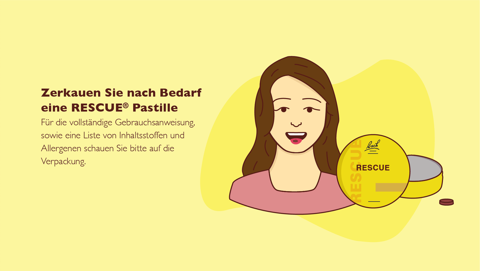 Anwendungsgrafik RESCUE® Pastillen