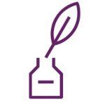 Violettes Glas mit Pflanze