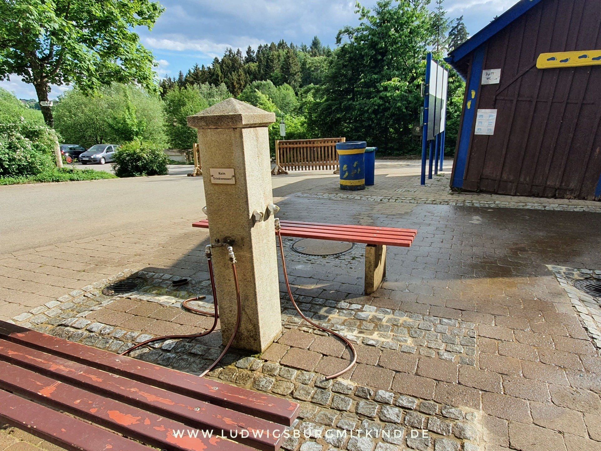 Fußwaschanlage des Barfußparks im Schwarzwald