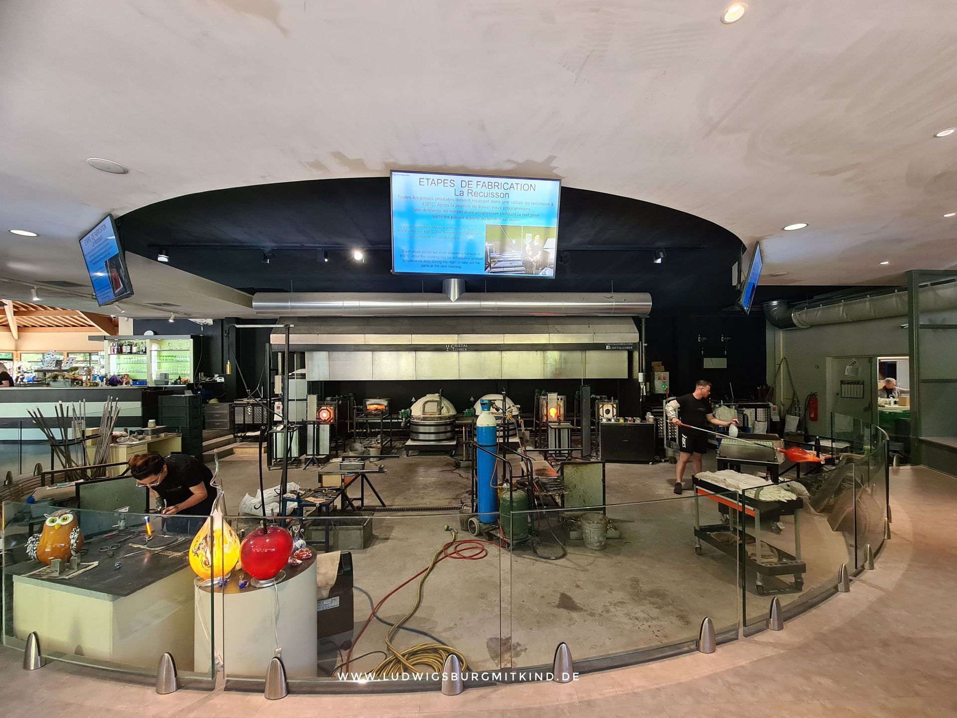 Glasbläserei Hausbooturlaub mit KIndern Elsass