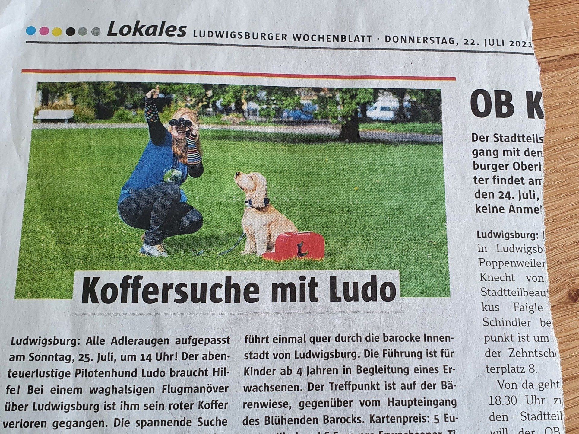 Ludwigsburger Wochenblatt Familie Ausflug Ludwigsburg mit Kind Susanne Zabel-Lehrkamp Ludwigsburger Wochenblatt Pressbericht Familie Ausflug Ludwigsburg mit Kind Susanne Zabel-Lehrkamp