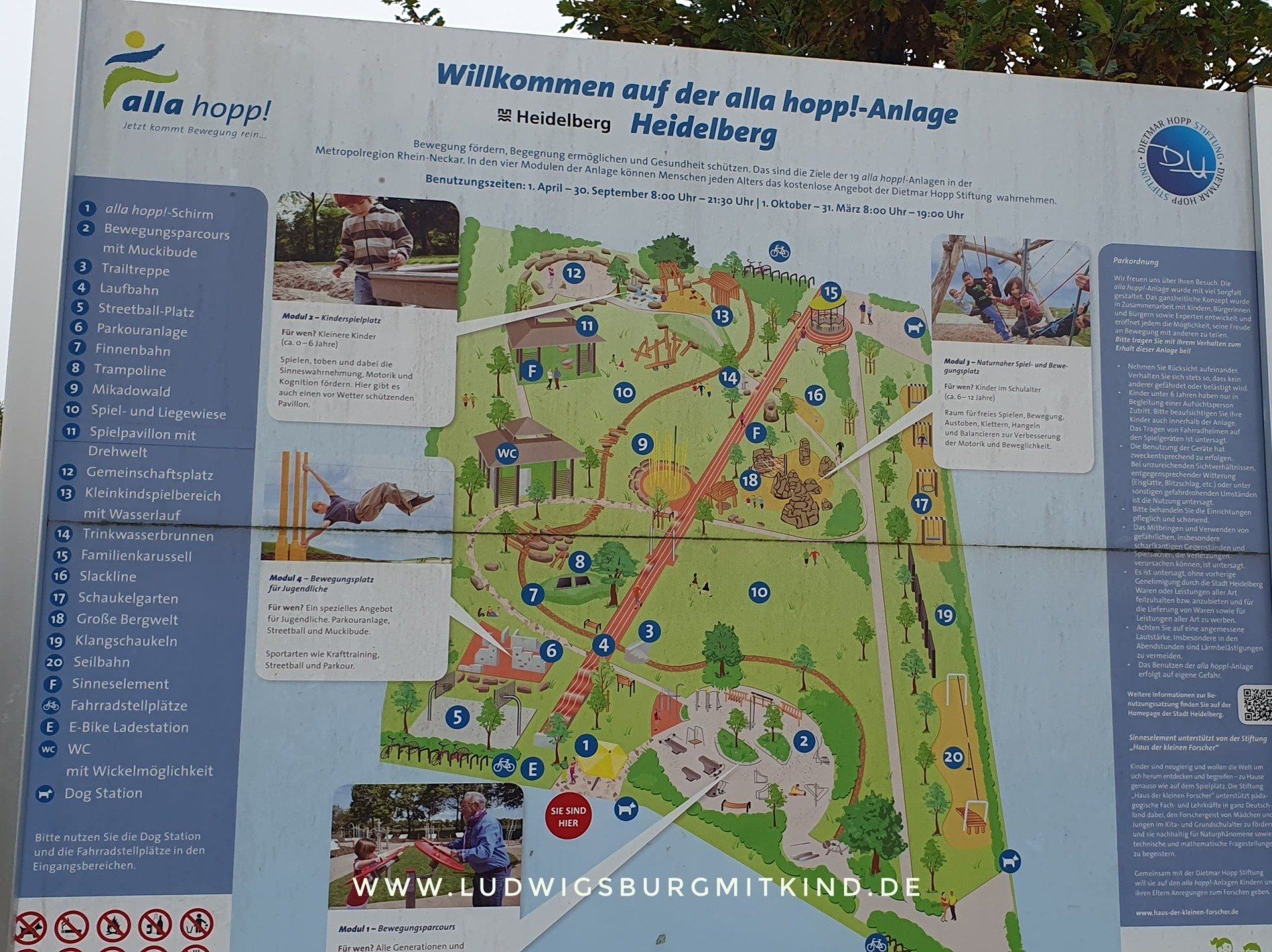 Alla Hopp Anlage Heidelberg mit Kindern