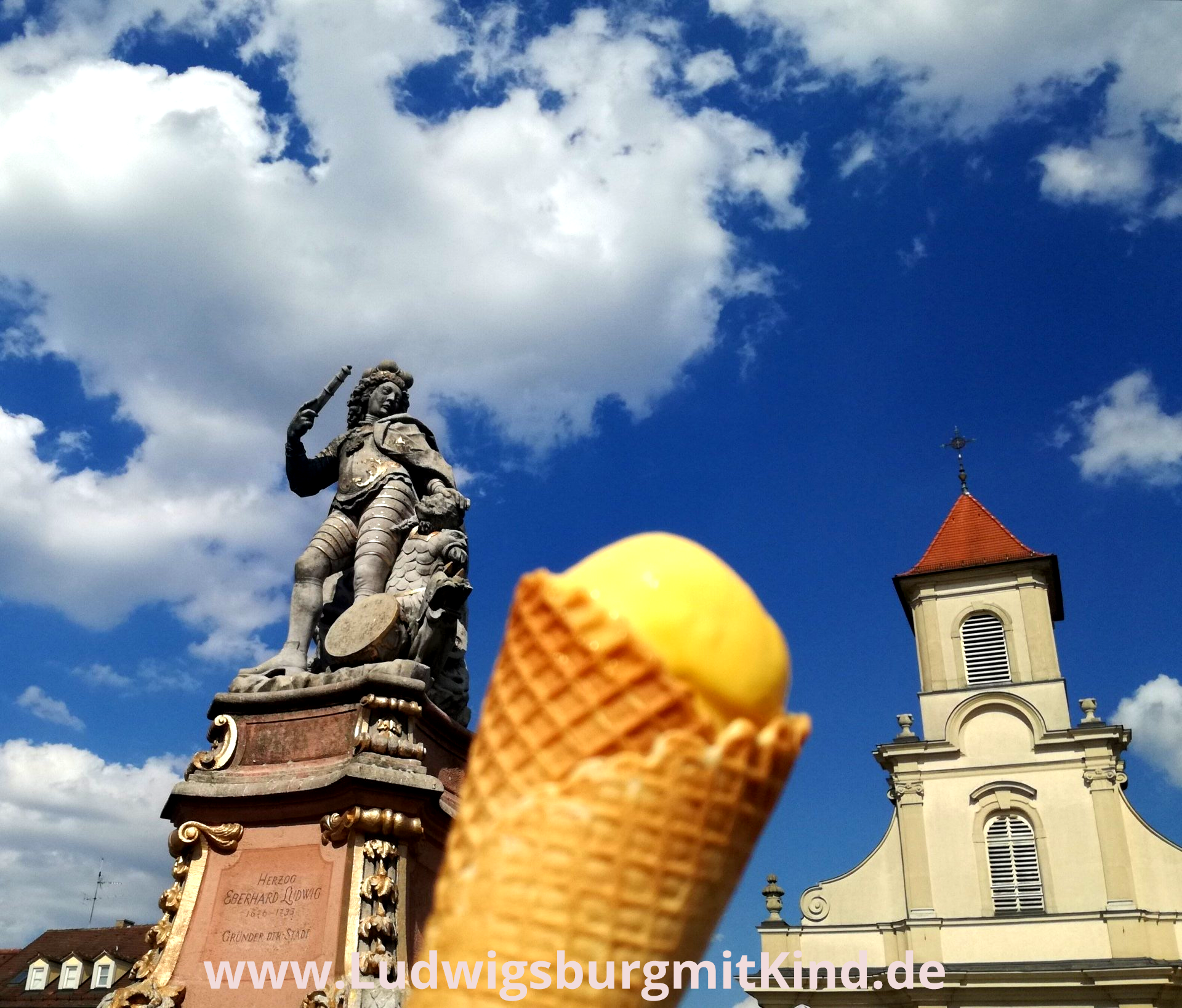 Eis auf dem Marktplatz in Ludwigsburg