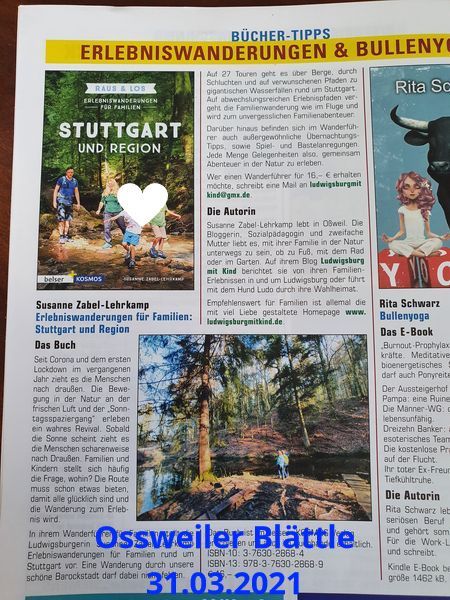 Ossweiler Pressebericht Familie Ausflug Ludwigsburg mit Kind Susanne Zabel-Lehrkamp Ossweiler Blättle Familie Ausflug Ludwigsburg mit Kind Susanne Zabel-Lehrkamp