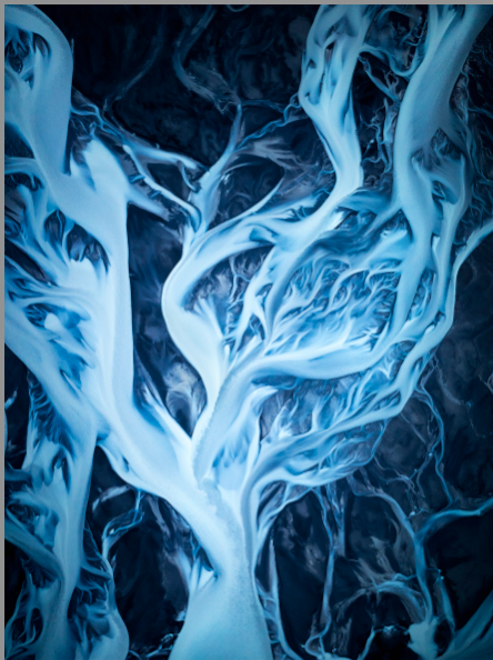 Bouquet of Flowers, eine preisgekrönte Fotografie von Thomas Hartstang, Südereiche.Art, Island, Hochebene, Drohne, Fluß