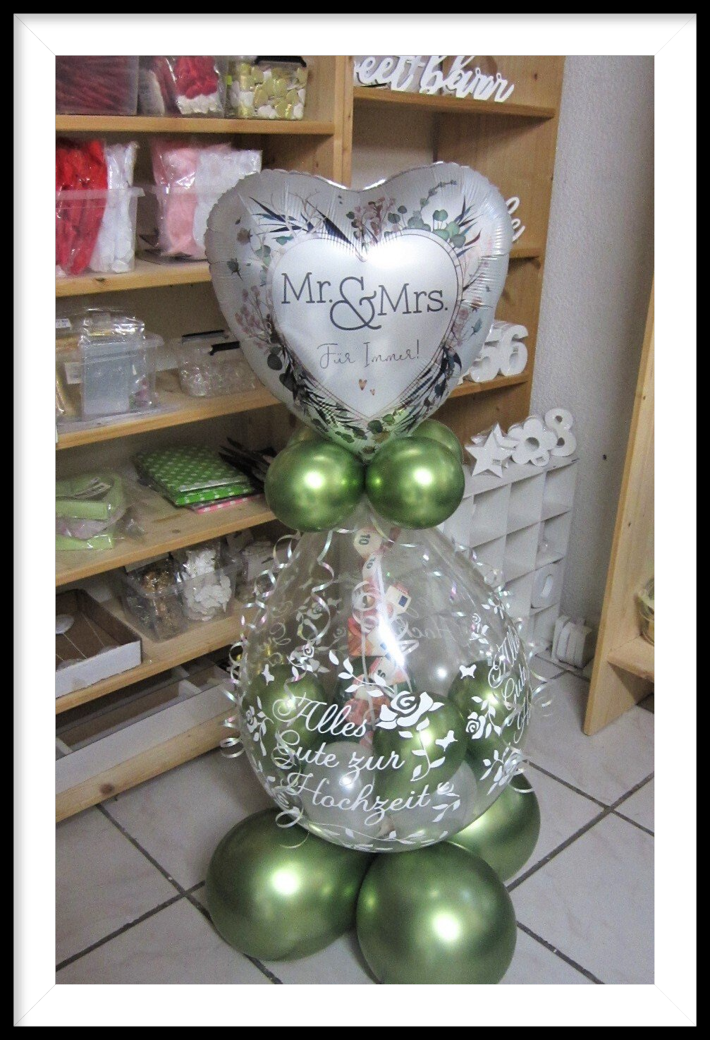 Verpackungsballon, Geschenkballon, Geldgeschenk zur Hochzeit