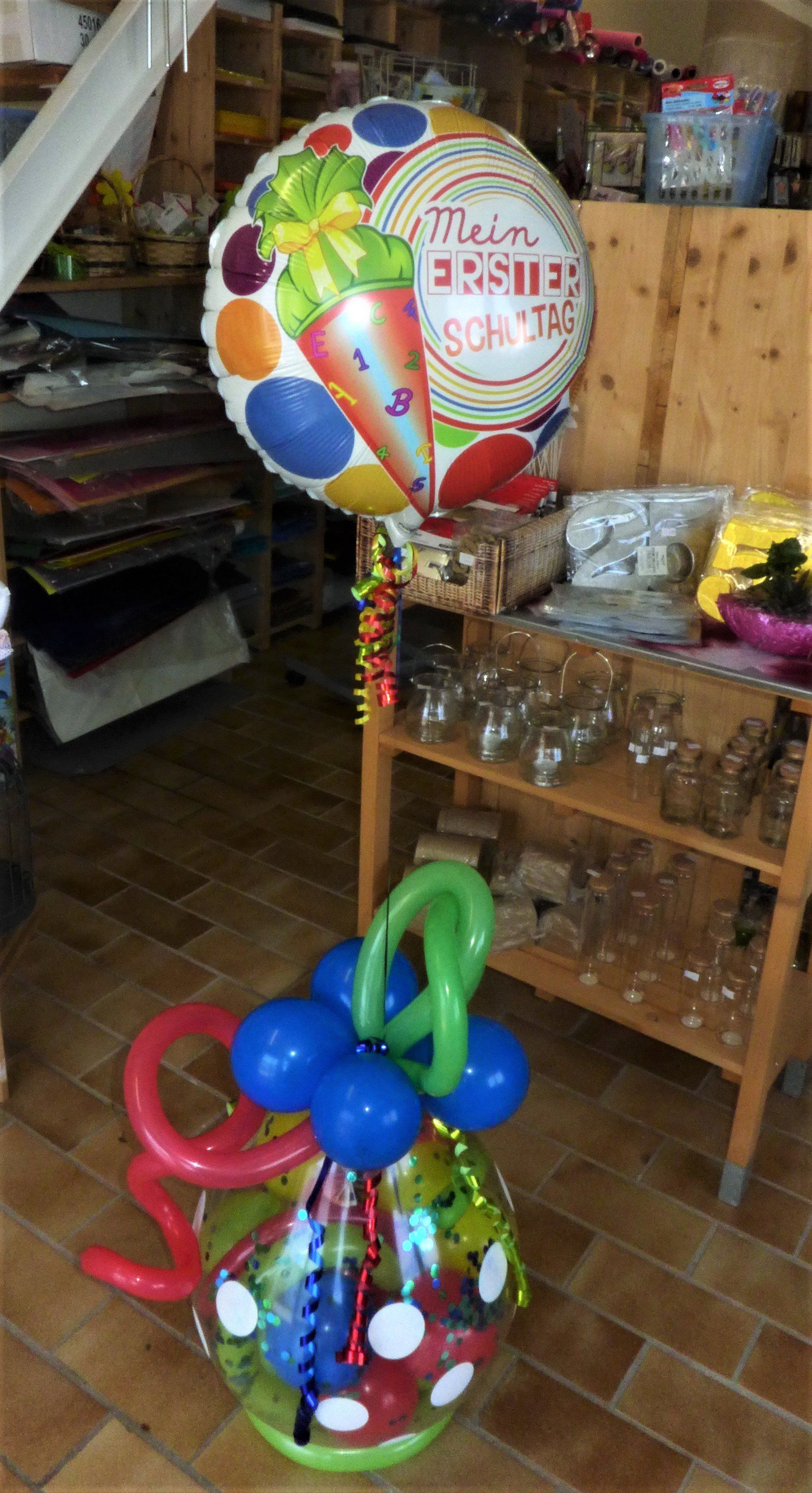 Folienballon zur Einschulung, Geschenkballon zur Einschulung Worms, Verpackungsballon Schulanfang Worms, Schulanfang,