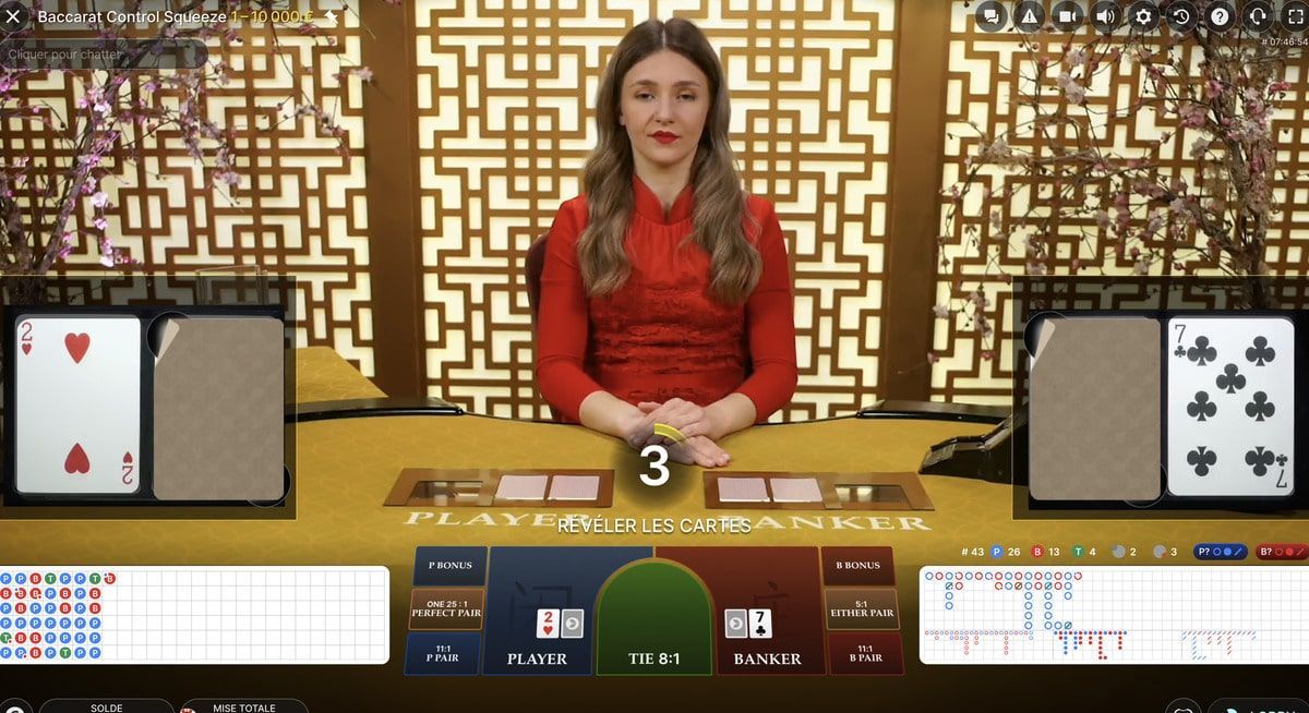 variante de baccarat avec croupiers en direct : Baccarat Control Squeeze variante de baccarat avec croupiers en direct : Baccarat Control Squeeze