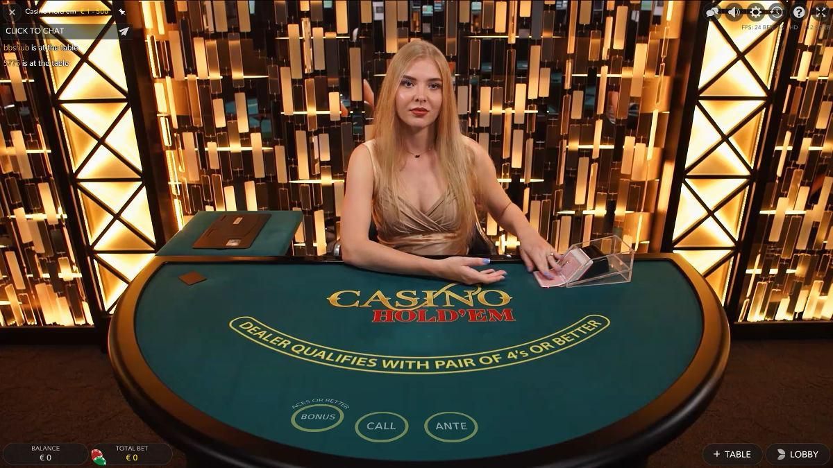 variante de poker avec croupiers en direct : Casino Hold'em