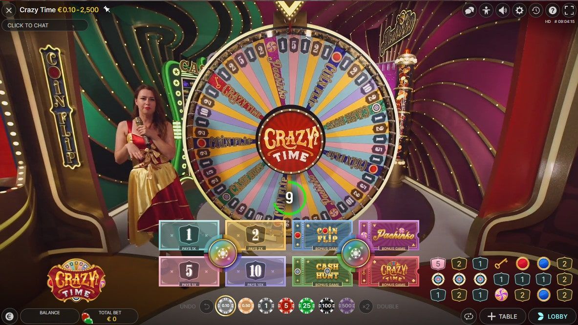 variante de jeux télévisés avec croupiers en direct : Crazy Time variante de jeux télévisés avec croupiers en direct : Crazy Time