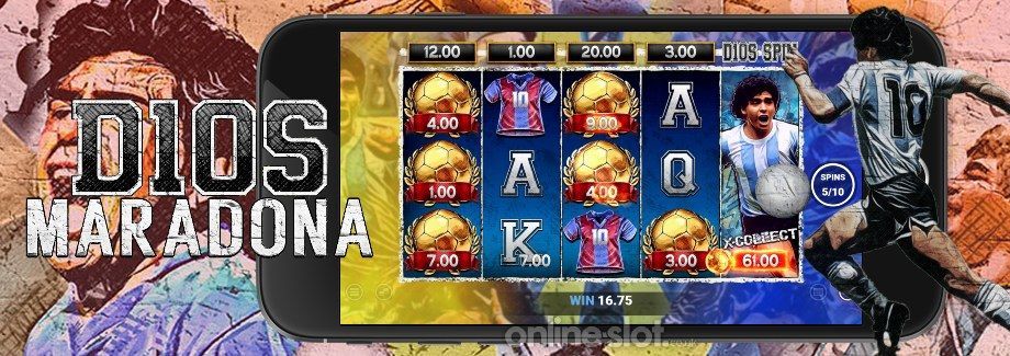 D10S Maradona de Blueprint Gaming : une machine à sous dédiée au « Dieu » du football.