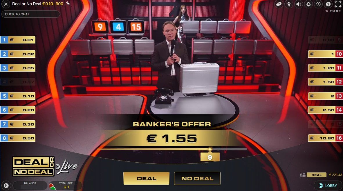 variante de jeux télévisés avec croupiers en direct : Deal or No Deal Live variante de jeux télévisés avec croupiers en direct : Deal or No Deal Live