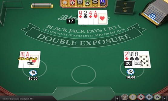 jeu de black jack en ligne : Double Exposure Blackjack développeur NetEnt