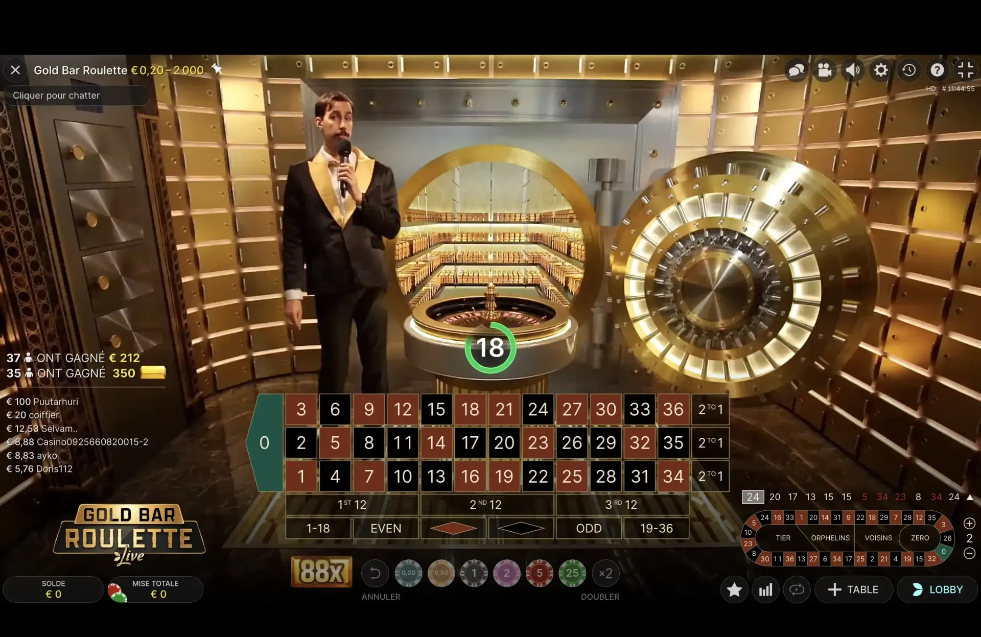 variante de roulette avec croupiers en direct : Gold Bar Roulette variante de roulette avec croupiers en direct : Gold Bar Roulette