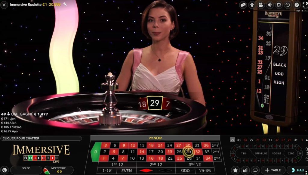 variante de roulette avec croupiers en direct : Immersive Roulette