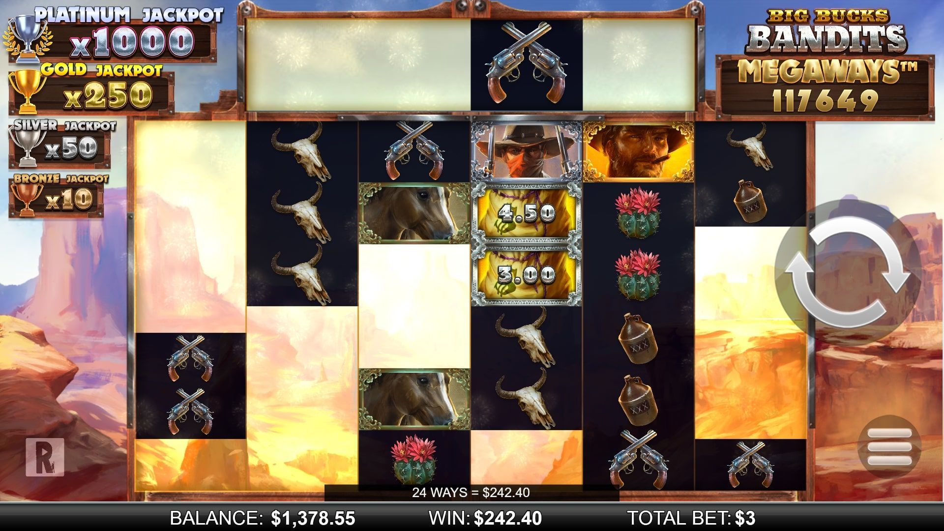 machine à sous en ligne Big Bucks Bandits Megaways du développeur Yggdrasil
