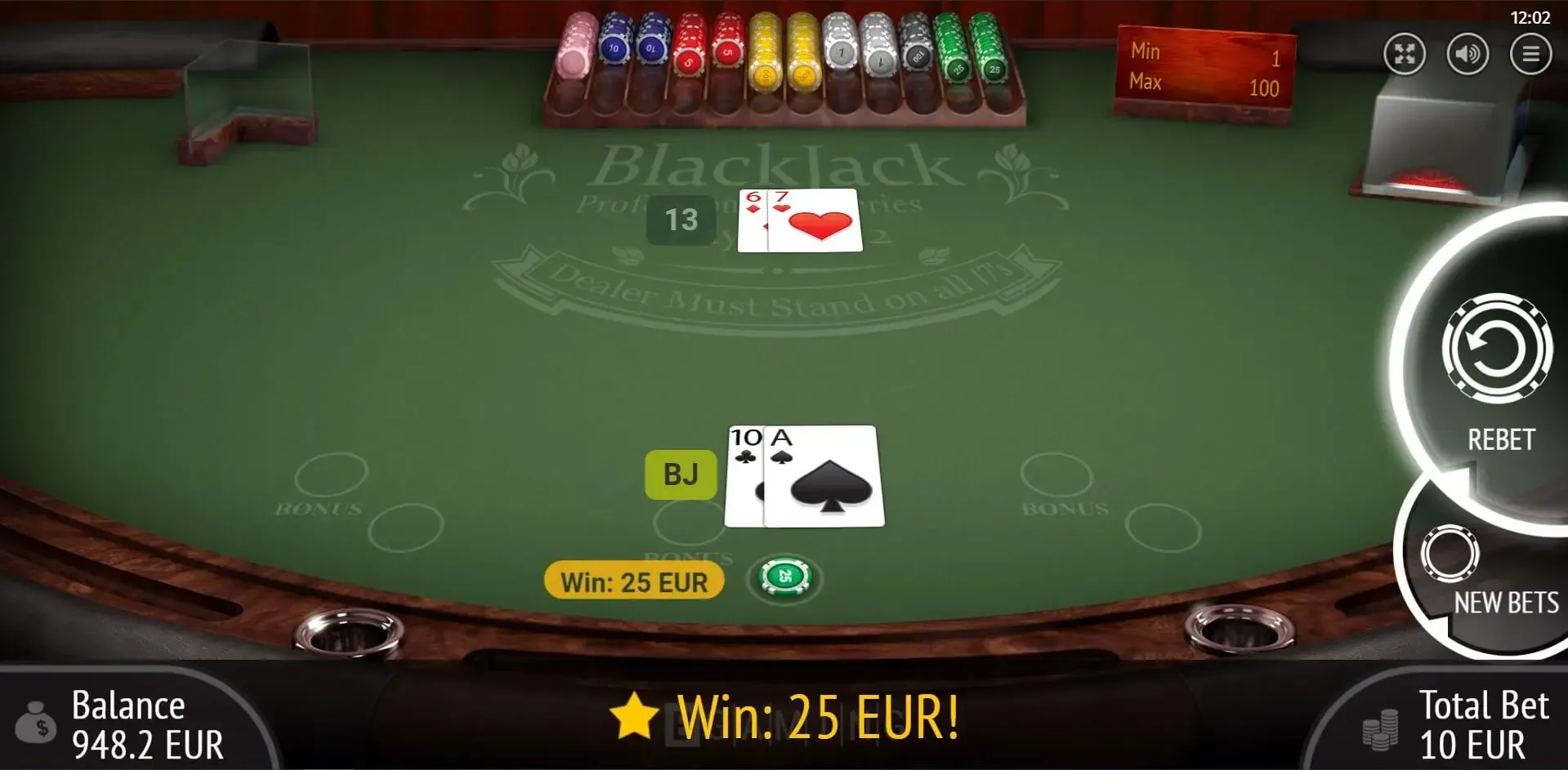 jeu de black jack en ligne : Blackjack Multihand développeur iSoftBet