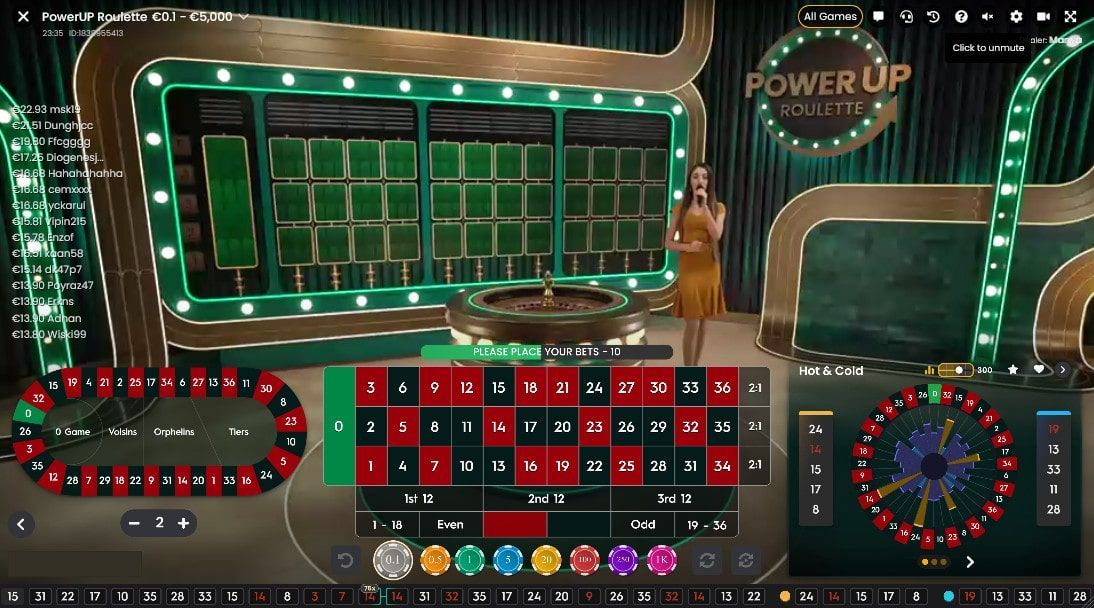 variante de roulette avec croupiers en direct : PowerUP Roulette