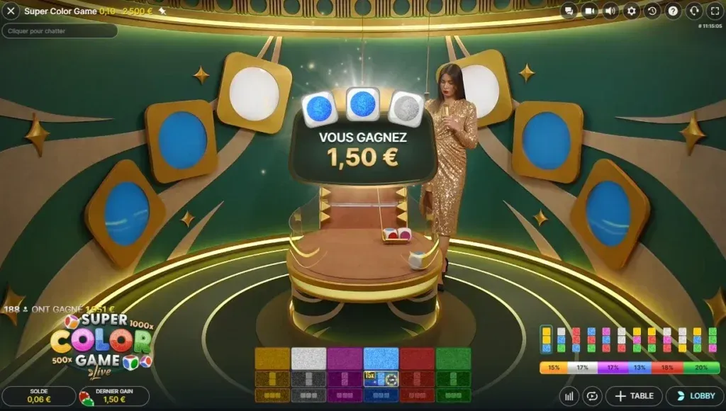 Sortie du nouveau jeu de casino en direct Super Color Game par Evolution