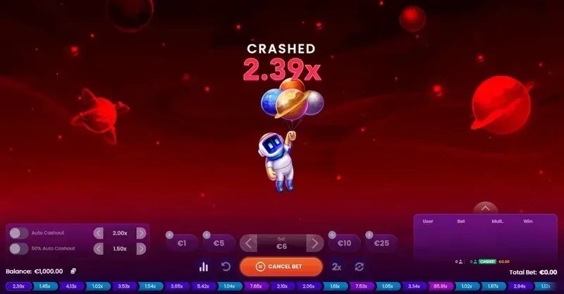 jeu de casino en ligne Crash Games Spaceman