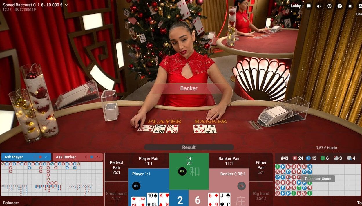 variante de baccarat avec croupiers en direct : Speed baccarat développeur Pragmatic Play