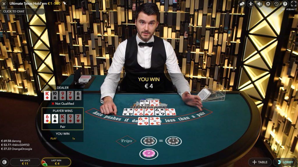 variante de poker avec croupiers en direct : Ultimate Texas Hold'em